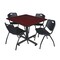 Kobe Kobe Square Table & Chair Set, Wood, Metal, Plastic Top, Mahogany TKB4848MH47BK - alternate 1
